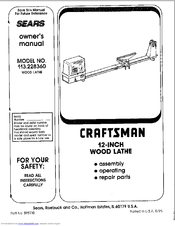 CRAFTSMAN 113.228360 Owner's Manual