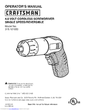 CRAFTSMAN 315.101650 Operator's Manual