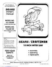 Sears Craftsman 113.235100 Owner's Manual