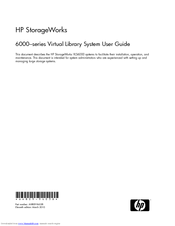 HP StorageWorks 6000 SERIES User Manual