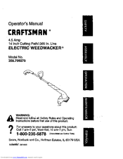 CRAFTSMAN WEEDWACKER 358.799270 Operator's Manual