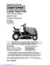 CRAFTSMAN 917.99296 Operator's Manual