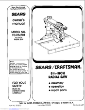CRAFTSMAN 113.234701 Owner's Manual