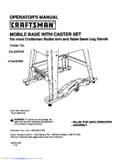 Craftsman 315.22283A Operator's Manual