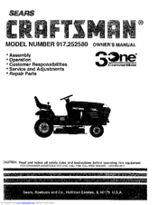 CRAFTSMAN 3one 917.252580 Owner's Manual