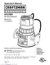 CRAFTSMAN 315.269211 Operator's Manual