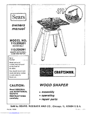 Sears Craftsman 113.239291 Owner's Manual