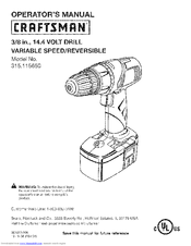 CRAFTSMAN 315.115650 Operator's Manual