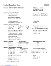 Xerox 9200-II Product Safety Data Sheet