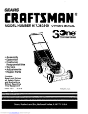 CRAFTSMAN 3One 917.382840 Owner's Manual
