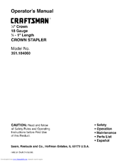 CRAFTSMAN 351.184060 Operator's Manual