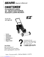 CRAFTSMAN EZ3 917.387140 Owner's Manual
