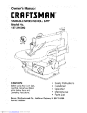 CRAFTSMAN 137.216000 Owner's Manual