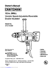 CRAFTSMAN 315.101250 Owner's Manual