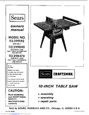 Sears Craftsman 113.298470 Owner's Manual
