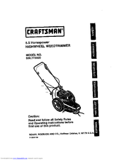 CRAFTSMAN 536.773600 Operating Instructions Manual