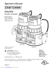 CRAFTSMAN 315.175101 Operator's Manual