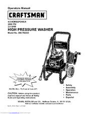 CRAFTSMAN 580.768323 Operator's Manual