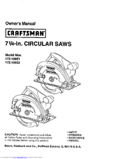 CRAFTSMAN 172.10852 Owner's Manual