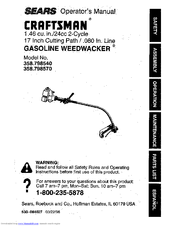 CRAFTSMAN WEEDWACKER 358.798540 Operator's Manual