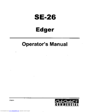 Cub Cadet Commercial SE 26 Operator's Manual