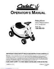Cadet 13A-325-101 Operator's Manual