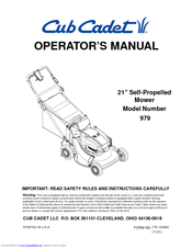 Cub Cadet 979 Operator's Manual