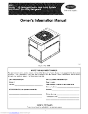 Carrier Infinity 50XT Owner's Information Manual