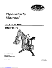 Cub Cadet Yanmar CB75 Operator's Manual