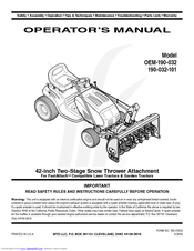 MTD 190-032-10 Operator's Manual