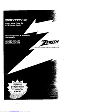 Zenith SENTRY 2 Z25A65 Operating Manual & Warranty