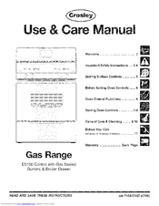 Crosley ES100 Use & Care Manual