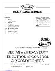 Crosley 2020218A0526 Use & Care Manual