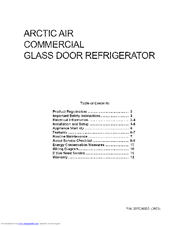 Arctic Air 297096900 (0603) User Manual