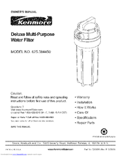 Kenmore 625.384450 Owner's Manual