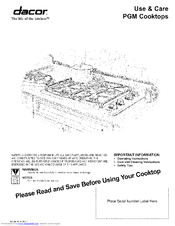 Dacor PGM Series Use & Care Manual