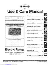 Crosley CRE3880HSSE Use & Care Manual