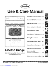 Crosley CRE3890GSSA Use & Care Manual