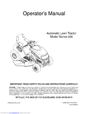 MTD 606G Series Operator's Manual