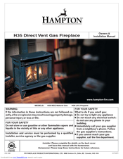 HAMPTON BAY H35 Owners & Installation Manual