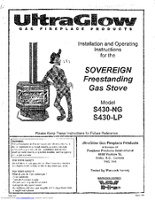 UltraGlow Sovereign Installation And Operating Instructions Manual