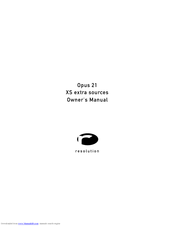 Resolution Opus 21 XS extra sources Owner's Manual