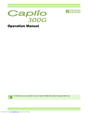 Ricoh Caplio 300G Operation Manual