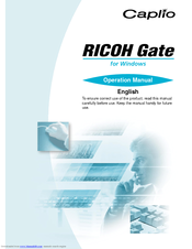 Ricoh Caplio RICOH Gate for Windows Operation Manual
