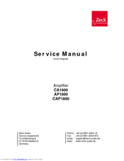 Zeck Audio CAP1800 Service Manual
