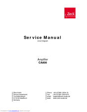 Zeck Audio CA 800 Service Manual