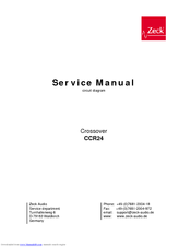 Zeck Audio CCR24 Service Manual