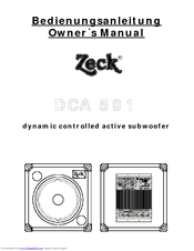 Zeck Audio DCA500 Owner's Manual