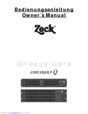 Zeck Audio constant Q GF230 Owner's Manual