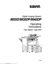Savin 9935D Facsimile Manual